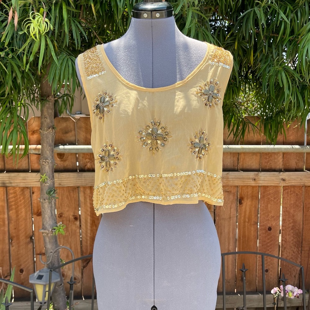 Tramp Embellished Sleeveless Crop Top size M